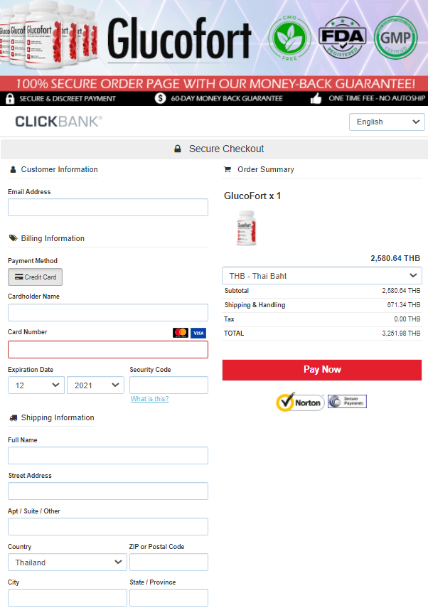 Glucofort - Secure Order Page